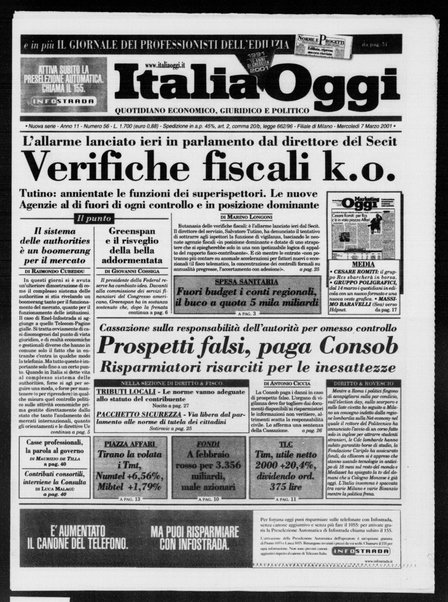 Italia oggi : quotidiano di economia finanza e politica